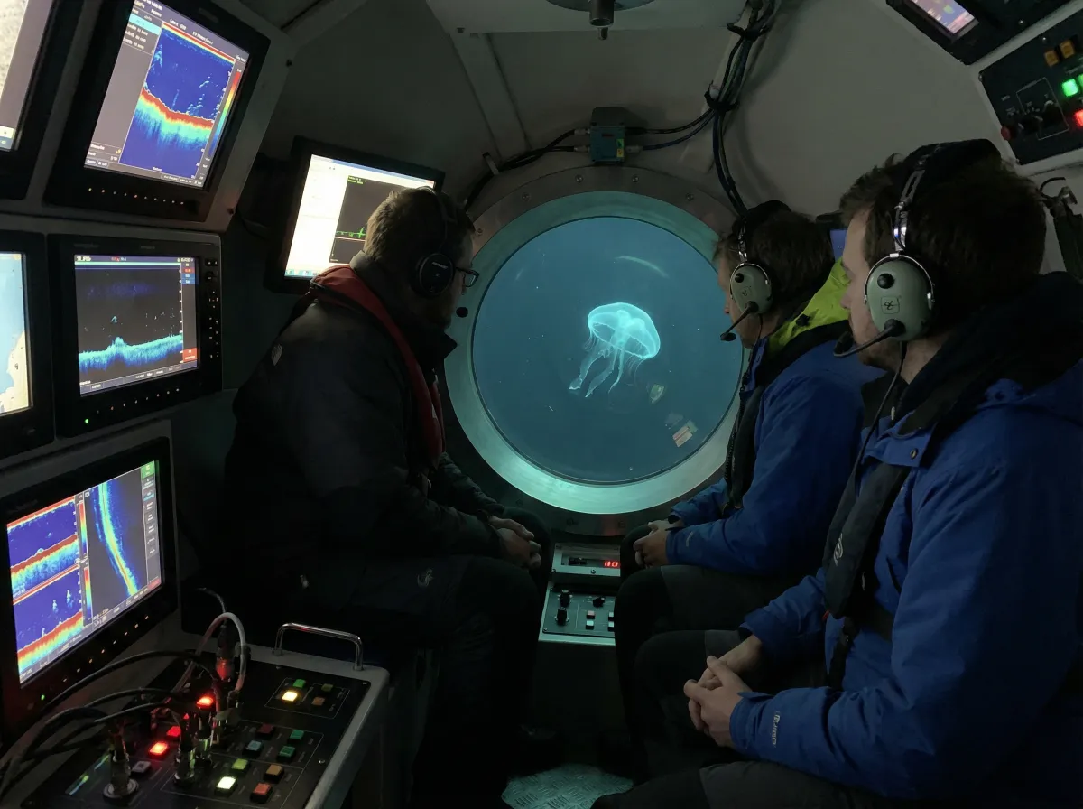 深潜器内部科学家观测新物种 - 海角吃瓜